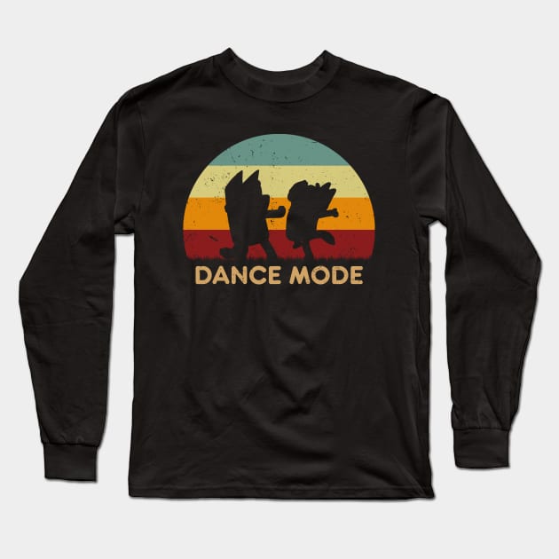 Retro Sunset - Bluey Dance Mode Long Sleeve T-Shirt by GoodIdeaTees